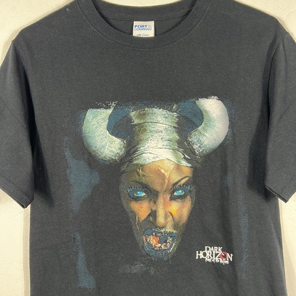 🔥🔥 DARK HORIZON‎ Point of No Return Horror Movie Promo Tee - Halloween - EUC